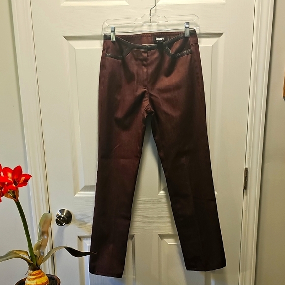 DKNY Deep Burgundy Trousers - Picture 1 of 7
